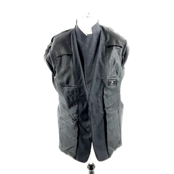 Hart Schaffner Marx Wool 2 Button 2 Piece Suit 40R Gray Check 35/30 Blue Windowp - Picture 10 of 12